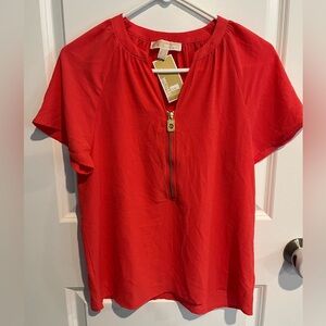NWT- Michael Kors woman’s 1/2 zip blouse, Size small